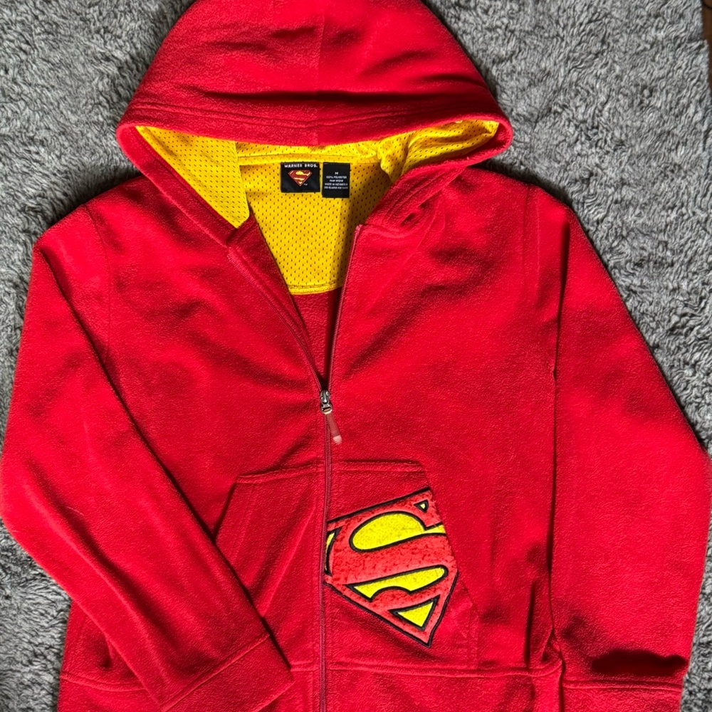 Warner Bros. Red Hoodie with Yellow Interior